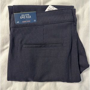 NWT Navy pinstripe epic flex skinny chinos